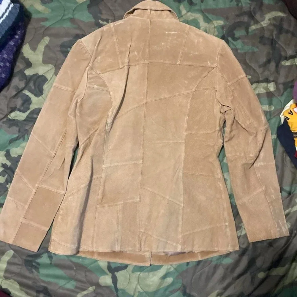 Vintage Jennyfer.J sueded leather blazer patchwork western‎